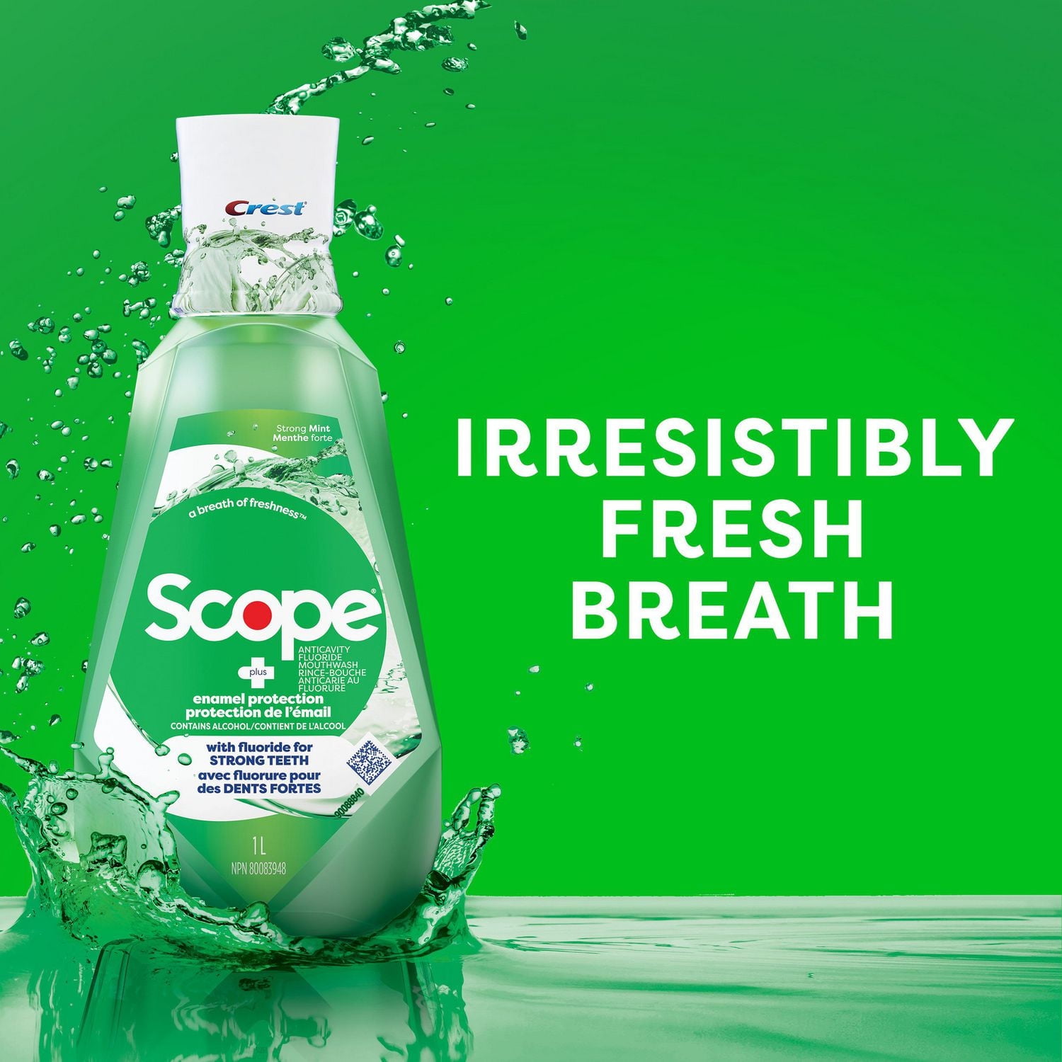 Crest Scope Enamel Protection Mouthwash, Strong Mint, 1L