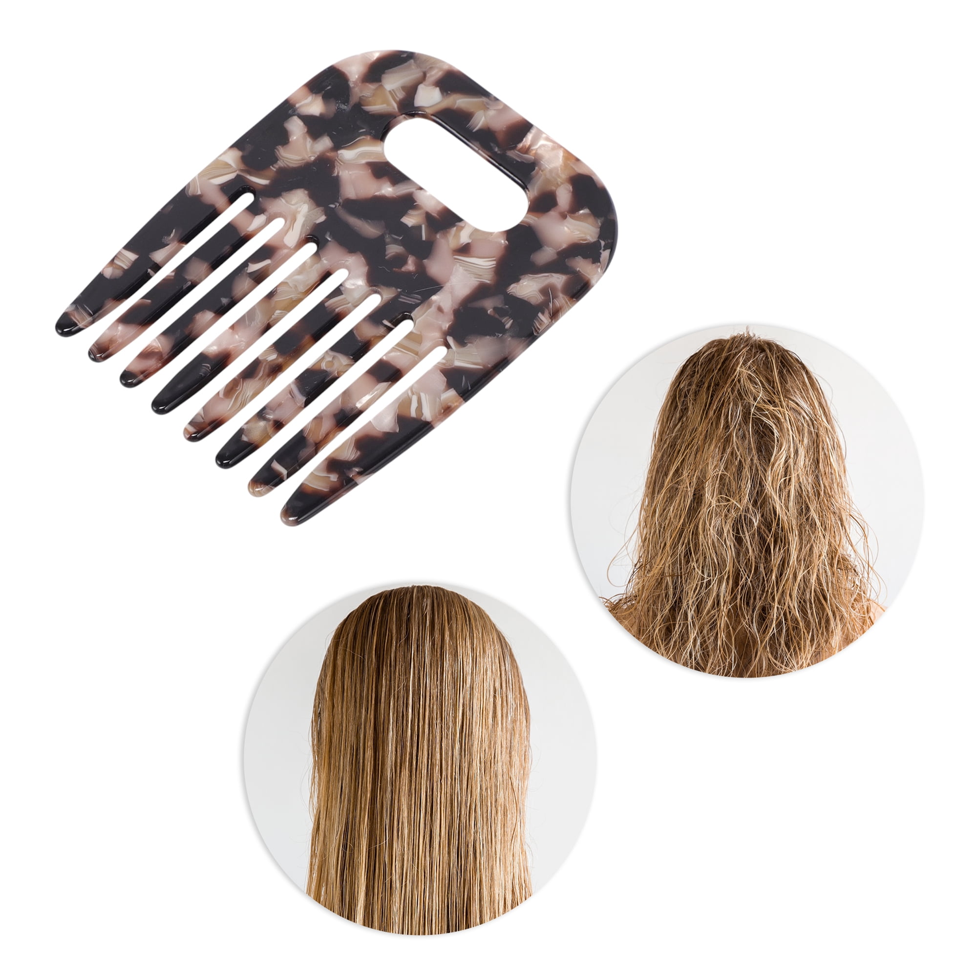 Unique Bargains 1 Piece Women Durable Vintage Acetate Comb for Curly Hair Colorful