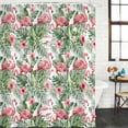 thumbnail image 2 of Tropical Pink Flamingo Bathroom Shower Curtains with 12 Hooks Polyester Waterproof Shower Curtain for Stalls and Bathtubs Summer Palm Trees Botanical Decorative Bathroom Privacy Curtain 72x96 Inches, 2 of 9