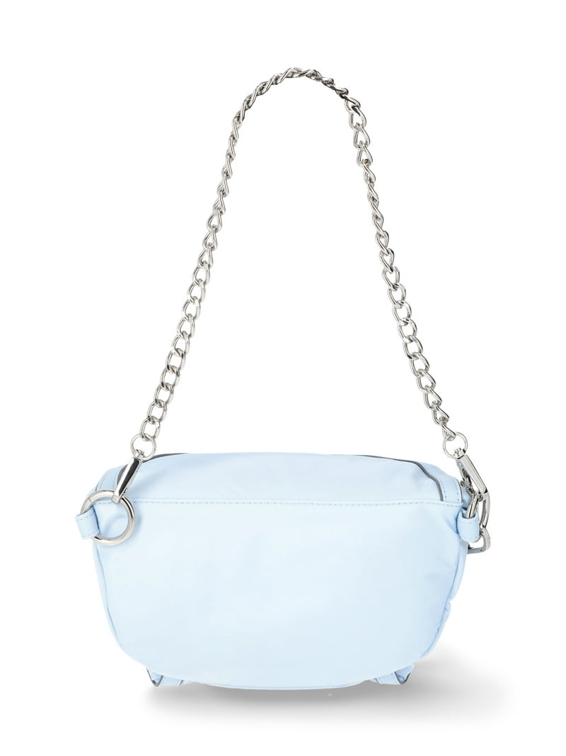 Madden NYC Women's Chain Pocket Fanny Pack with Pouch, Pastel Blue