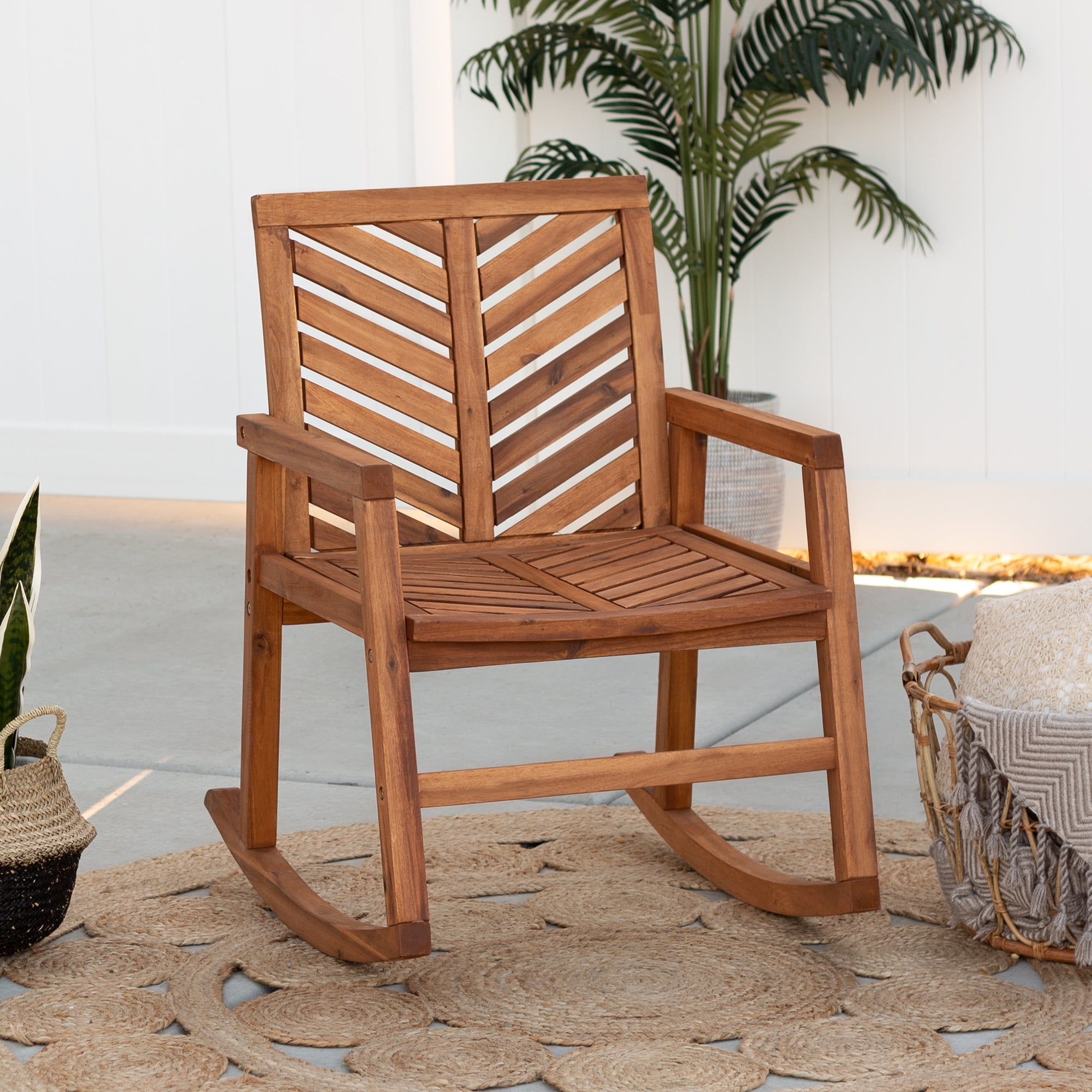 Manor Park Outdoor Patio Rocking Chair with Chevron Design - Brown -
Walmart.com - Walmart.com