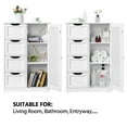 Renwick 4 Drawers & Cupboard Bathroom Storage Organizer Cabinet White ...