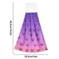 thumbnail image 6 of Yayeee Kitchen Hanging Hand Towels Set of 2 with Loop Bathroom Absorbent Tie Towel, Pixel Love, 6 of 7