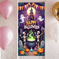 thumbnail image 4 of Decorative Banner Happy Halloween Skeleton Design Spooky Ghosts Haunted House for Holiday Decoration Outdoor Party Celebration, 4 of 5