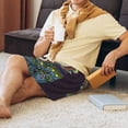 thumbnail image 3 of Wukai Boho Owl Men’s Short Pajama Pants With Pockets Soft Sleep Pj Shorts for Men-Medium, 3 of 6
