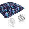 thumbnail image 4 of Throw Pillow Covers, Skull flower pink blue Soft Square Pillow Cases with Invisible Zipper for Couch Bed Sofa, Farmhouse Fall Home Decor 12"x12", 4 of 7