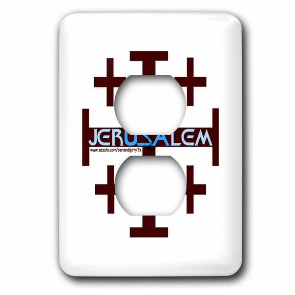 3dRose, Jerusalem Cross, 2 plug outlet cover