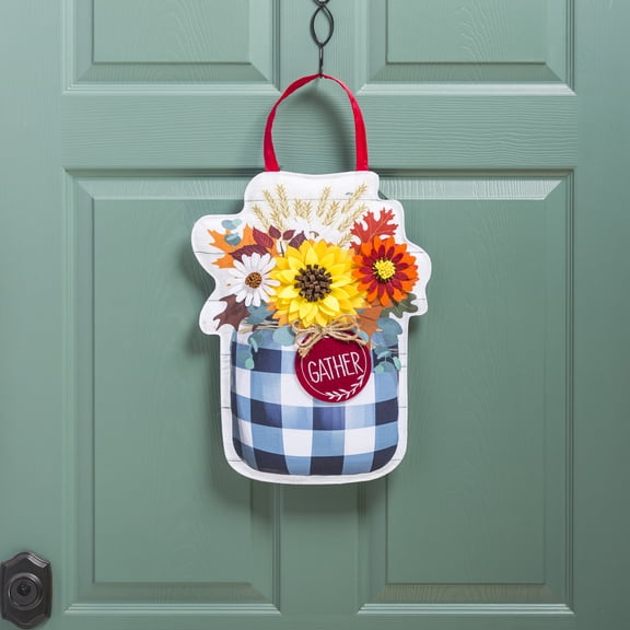 Fall Check Mason Jar Door Décor