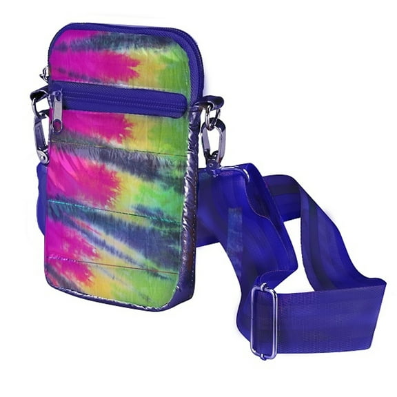 Top Trenz Rainbow Tie Dye Canvas Cell Bag with Detachable/Adjustable Strap