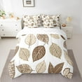 thumbnail image 2 of Manfei Tree Leaves 7pcs Bedding Comforter Set for Boys Girls,Brown White Queen Bedding Sets Super Cozy,Botanical Plants Queen Sheet Sets,Luxury Bedroom Decor,Reversible, 2 of 8