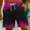 Hot Pink, variant on Summer Plus Size Board Shorts for Men Flame Print Lightweight Quick-Drying Beachwear Elastic Waist Drawstring Bathing Suit with Pocket