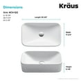 thumbnail image 6 of KRAUS Elavo Rectangular Vessel White Porcelain Ceramic Bathroom Sink, 19 inch, 6 of 7
