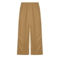 thumbnail image 3 of FINALGANG Girls Casual Pants Kids Solid Color Wide Leg Sweatpants Elastic Waistband Loose Fit Trousers For Daily Outdoor Activities Brown 13-14 Years, 3 of 5