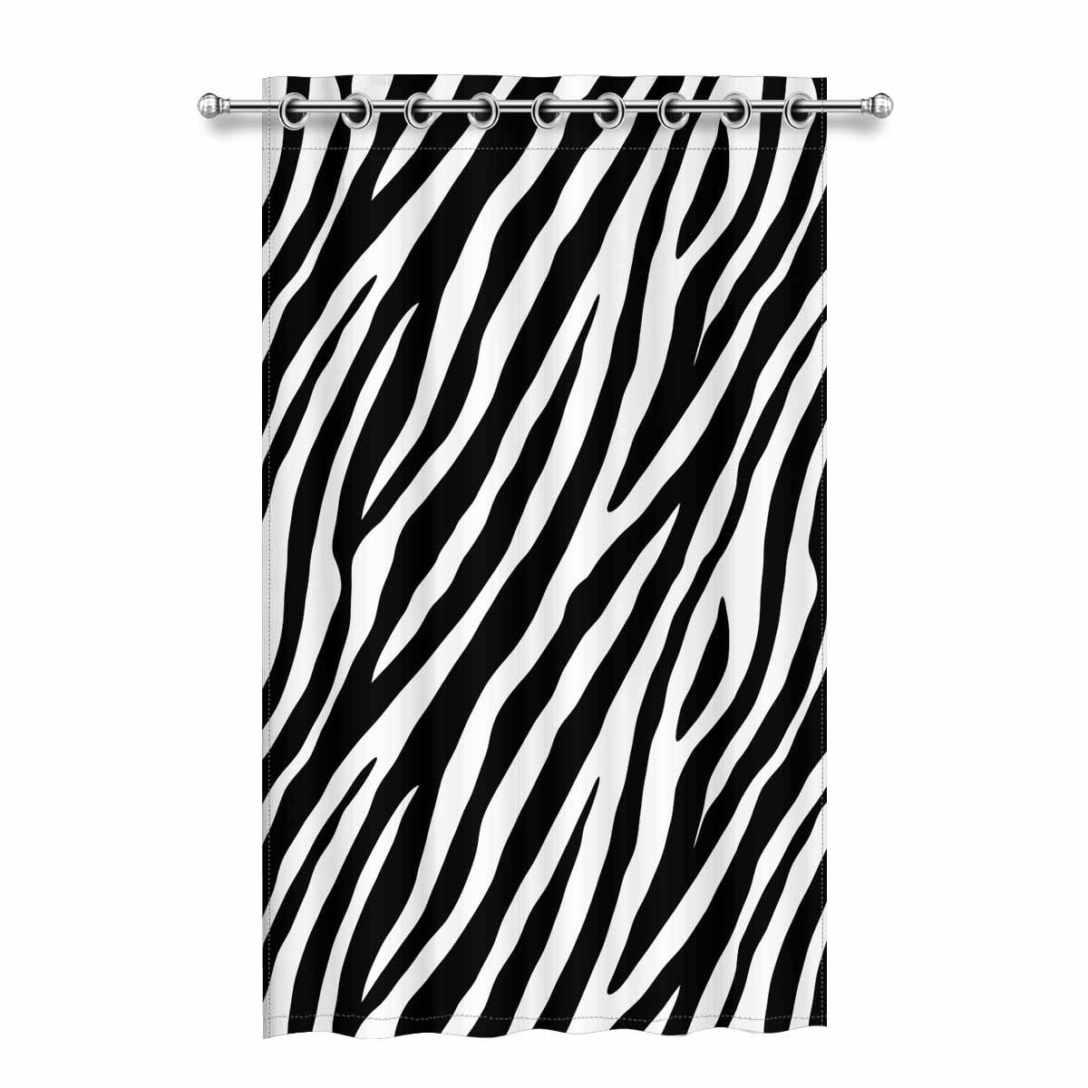 MKHERT Zebra Blackout Window Curtain Drapes Bedroom Living Room Kitchen