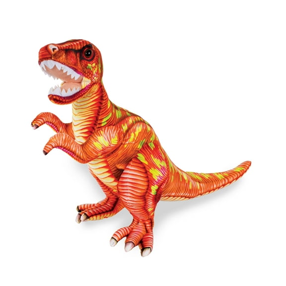 Real Planet 16" Orange T Rex Realistic Stuffed Animal, Tyrannosaurus Rex Dinosaur Plush Toy & STEM Learning Gift for Birthday Boys & Girls