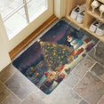 thumbnail image 4 of Merry Christmas Snowman Christmas Tree Linen Non-slip Floor Mat, Entryway Doormat Durable Low-Profile Mat Home Decor, Mats Washable Kitchen Bathroom Laundry Bedroom Living Room Doormats 30x17in, 4 of 6