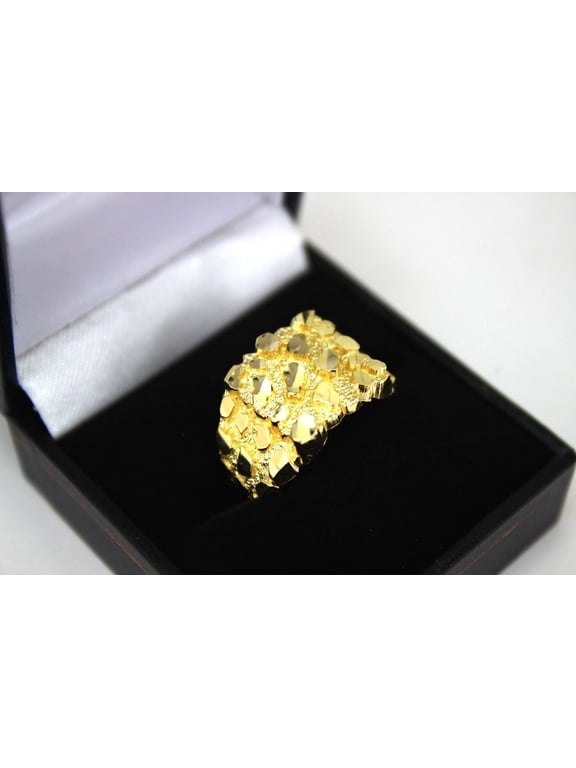 10K Solid Yellow Gold Small Medium Large Nugget Ring Sizes 6-13