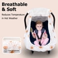 thumbnail image 4 of Beavtaens Baby Car Seat Cover, Stretchy Infant Carseat Canopy, with Breathable Peep Window, Sun, 4 of 8