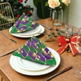 thumbnail image 3 of GZHJMY Mardi Gras Cloth Napkin Fleur De Lis Golden Zigzag Purple Green Kitchen Dining Table Decor Dinner Napkin Festive for Gathering Party Favors Carnival 6 Pack 20" × 20", 3 of 6