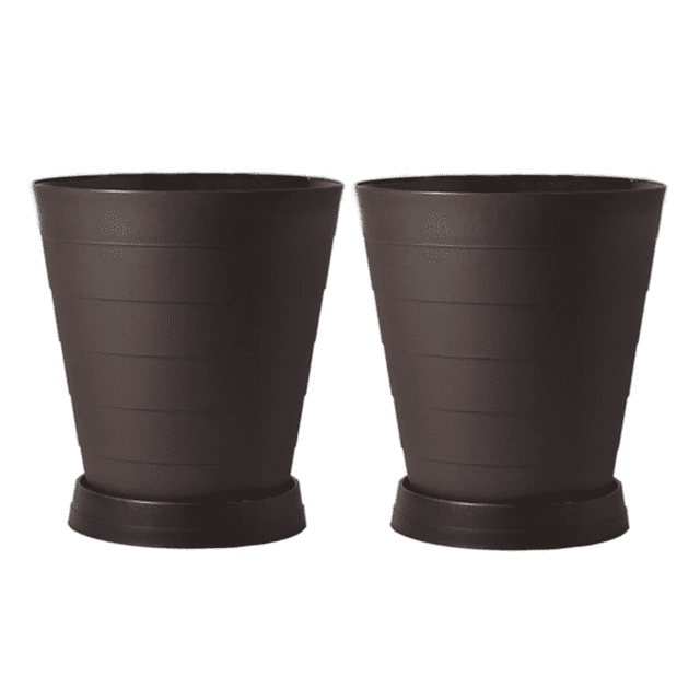 2 Macetas Grande Moderna Minimalista Interior Exterior Plato CAFE