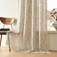 thumbnail image 6 of Seasonwood Floral Curtains for Living Room,Semi-Blackout Linen Curtains,1 Panel,59" x 84", 6 of 9