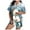 Light Blue, variant on YuYuBao Women Pajamas Sets Christmas Print Silk Satin Short Sleeve Button-Down Top Short Pants Sleepwear Sets