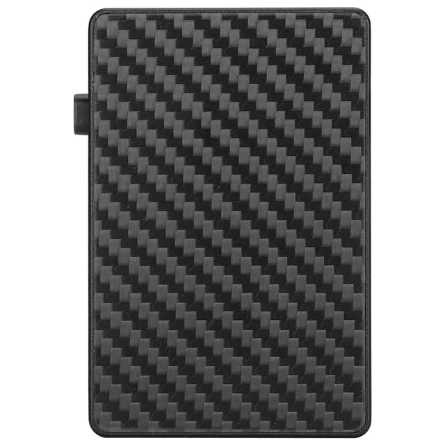Tarjetero de visita Estuche portátil antirrobo de fibra de carbono para tarjetas de crédito para hombres y mujeres Negro X‑64#