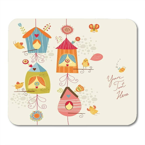 JSDART Pattern Colorful Kid Funny Bird Nests Cute Nature Mousepad Mouse Pad Mouse Mat 9x10 inch