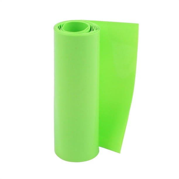 90mm Plat Largeur 2.5M Longueur PVC Thermorétractable Tube Vert pour 18650 Batterie