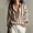 #0476-Brown, variant on Neewe Women's Summer Blouses Striped V Neck Long Sleeve Shirts Button Down Loose Fit Casual Tops