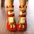 thumbnail image 4 of Christmas Socks Unisex Floor Handmade Woolen Knitting Thickened Cartoon Animal Socks Funky Warm Comfortable Men Womens Socks Red1, 4 of 4