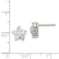 thumbnail image 3 of Sterling Silver CZ Flower Post Earrings, 3 of 3