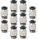 thumbnail image 1 of 10 piezas macho Stragiht 6 mm tubo OD x 1/4 pulgadas BSP rosca Push-In conector rápido con juntas (PC6-02) ZefeiWu 8390614378483, 1 of 1