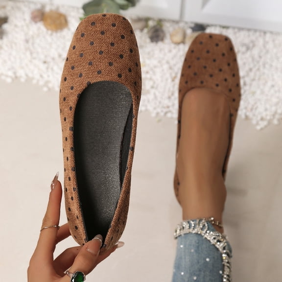 Lenago Fashion Ballet Shoes for Women Comfortable Faux Suede Ballet Flat Cute Pointed Toe Dress shoes Daily Casual Essentials Beach Vacation Brown US9