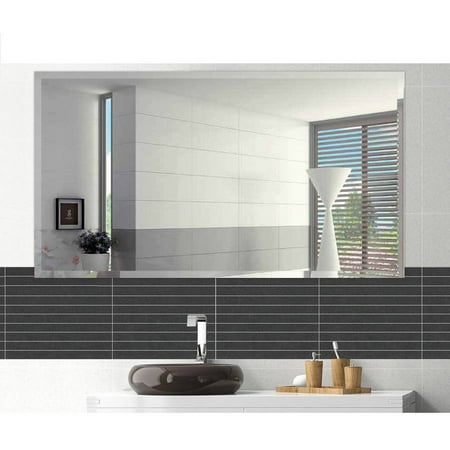 18 X 40 Rectangle Beveled Polish Frameless Wall Mirror With Hooks This On Opens A Dialog That Displays Additional Images For Product With The Option To Zoom In Or Out
