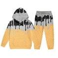 thumbnail image 7 of Rhoudy Girl Clothes 2-3 Years Fall Long Sleeve Top And Pants Two Piece Outfit Ice Cream Print Hooded Suit Winter Jogger Set Relax Fit Outfits Black, 7 of 7