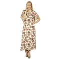 thumbnail image 3 of Bimba Women Long Maxi Kaftan White Cotton Caftan Floral Gown, 3 of 7