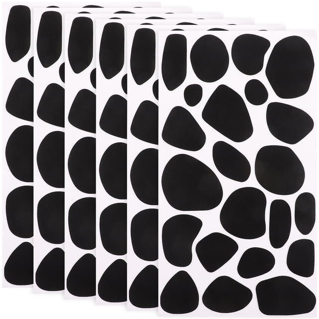 BRIGHTFUFU 6 sábanas de calcomanías creativas de fieltro de vacas calcomanías negras de bricolaje juguetes de DIY ropa de pared pegatinas de bricolaje