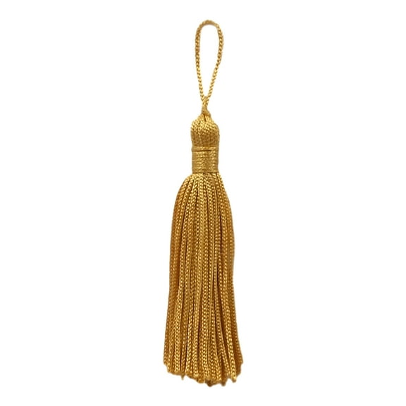 3" (7.5cm) Basic Chainette Tassel | Craft Tassel # RT03,, Antique Gold #C4 (Dark Yellow Gold) Set of 10