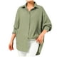 thumbnail image 3 of Top de encaje color crema,Camisa de lino con cuello en V para mujer, blusa informal de manga 3/4, top holgado de poliéster, ideal para primavera y otoño, sopatenor, 3 of 9