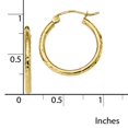 thumbnail image 2 of Primal Gold 10 Karat Yellow Gold Diamond-cut 2mm Round Tube Hoop Earrings, 2 of 4