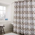 thumbnail image 1 of Haperlare Extra Long Fabric Shower Curtain 84 inch Length Geometric Printed Heavy Textured Linen Shower Curtain for Bathroom, 1 Set, 1 of 6