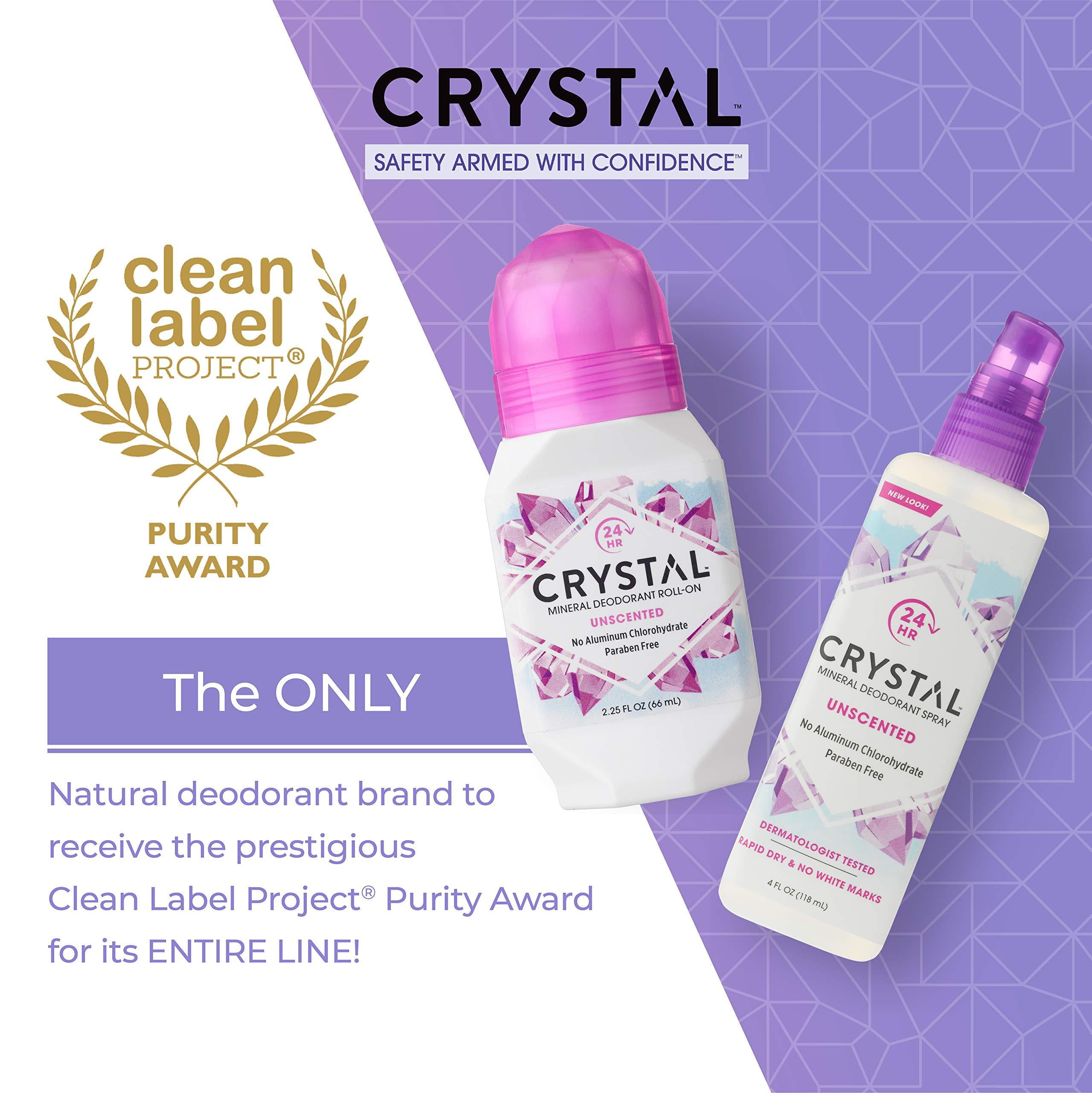 CRYSTAL - Mineral Roll on Vegan Deodorant for Women and Men, Unscented - 2.25 fl. oz. (3 Pack) (Packaging May Vary) - Walmart.com
