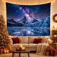 thumbnail image 3 of Snow-Capped Peak in Starry Milky Way Sky, Majestic Fantasy for Nature Lovers, Celestial Landscape Wall Decor, Housewarming Gift, Tapestry Wall Hanging for Bedroom and Living Room, 3 of 7