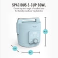 thumbnail image 3 of Martha Stewart Rice Cooker, 4 Cup (Uncooked) / 8 Cup (Cooked), Ceramic Non-Stick Removable Pot, Sky Blue, 3 of 6