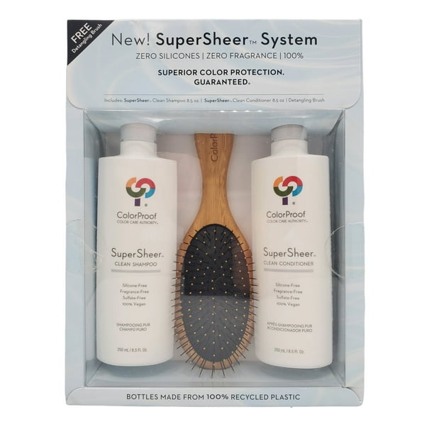 Colorproof Super Sheer Shampoo And Conditioner Set With Free Detangling