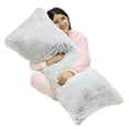 thumbnail image 1 of Almohada Coprire  Larga Body Pillow Peluche Largo Suave 104 x 37 cm Nieve, 1 of 9