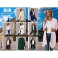 thumbnail image 4 of Mengpipi Women's Plus Cardigans Fall Spring Winter Long Sleeve Open Front Draped Irregular Hem Solid Color Casual Lightweight Basic Regular Fit Outerwear Coat S-3X, 4 of 9