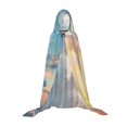 thumbnail image 7 of Honeii Cute Cloud Cat Print Poncho Cape, Cloak Coat, Snuggly Hooded Wearable Blanket, Hooded Cape For Teenagers,Halloween Costumes-Small, 7 of 7
