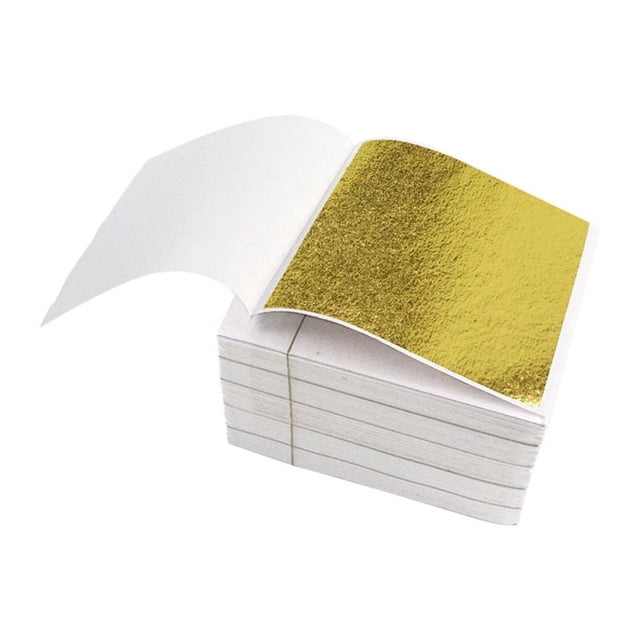 100 hojas de papel de aluminio dorado de imitación, hojas doradas, decoraciones de papel artesanal para manualidades